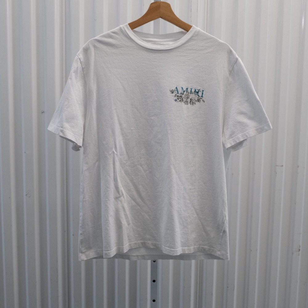 Amiri Floral Graphic T-Shirt Men's Size Large White Crewneck Tee